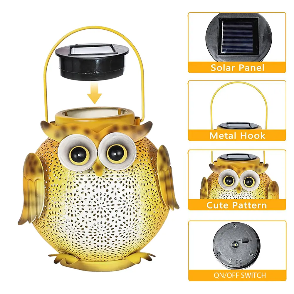 Iron Art Garden Decorative Light IP44 Waterproof Solar Courtyard Decor Light Warm Light Landscape Atmosphere Lamp for Patio Yard