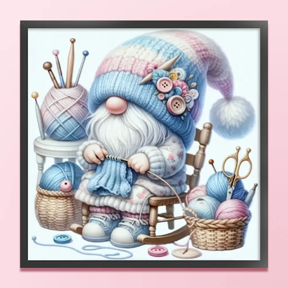 Full Embroidery Eco-cotton Thread 11CT Printed Gnome Cross Stitch Kit Art