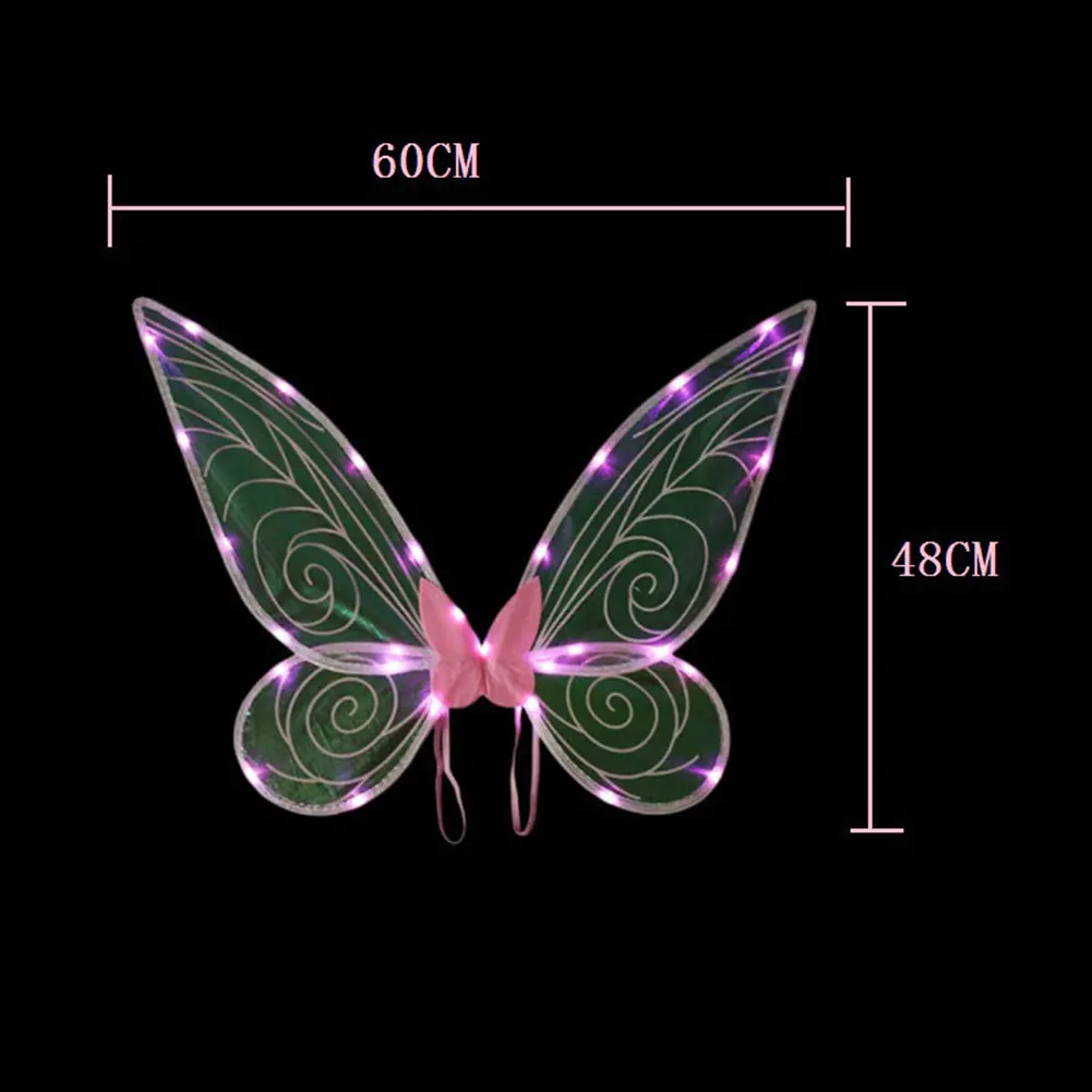 Dress Up Angel Wings LED Fairy Wings Butterfly Sequin Wings Glowing Elf Princess Costume for Kids Girls Christmas Birthday Party