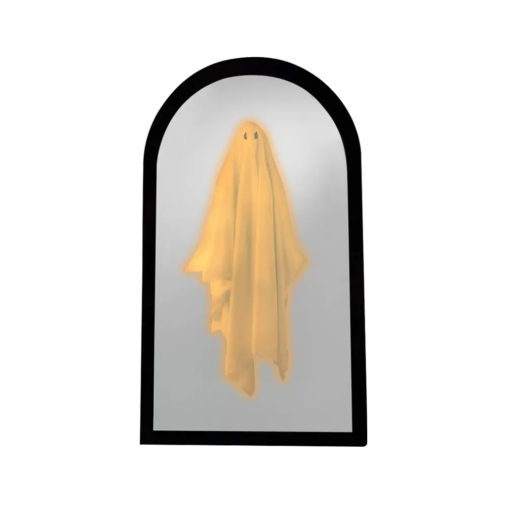 Terror Ghost Mirror NightLight Cute Halloween Home Accessories Spooky Haunted Mirrors Hologram Ghost Prank Decor 35*20cm/50*24cm
