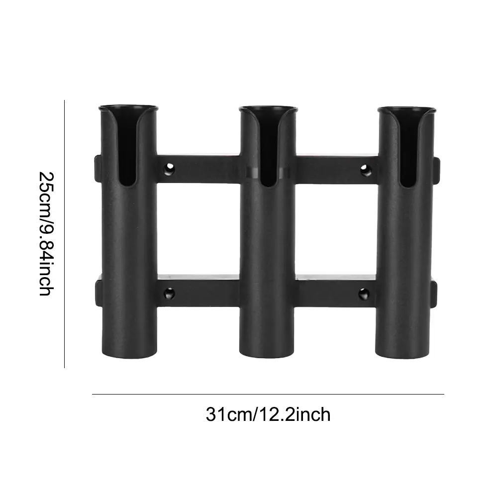 3 Tubes Link Fishing Rod Holder Bracket Fishing Pole Holder Plastic Fishing Rod Racks for Boat Garage Storage