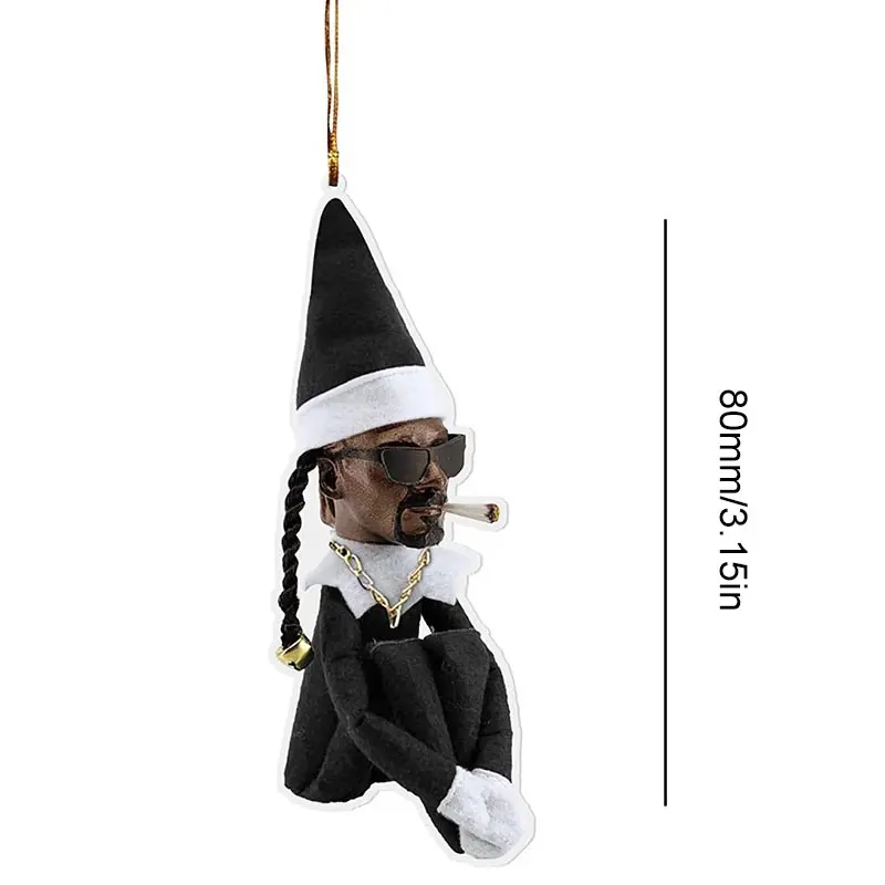 Acrylic Snoop On A Stoop Christmas Elf Doll Pendant Navidad Merry Christmas Decor Adorable A Stoop Dolls New Year Xmas Gift