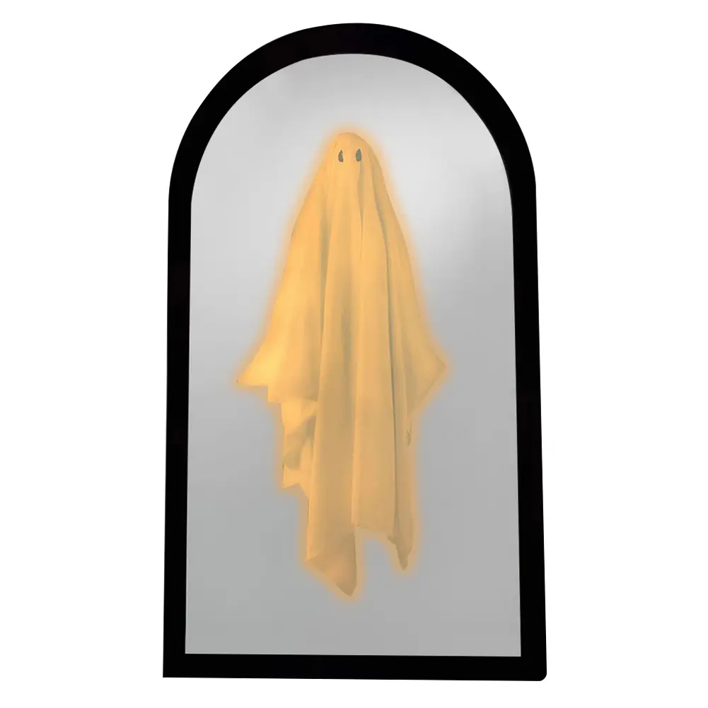 Terror Ghost Mirror NightLight Cute Halloween Home Accessories Spooky Haunted Mirrors Hologram Ghost Prank Decor 35*20cm/50*24cm