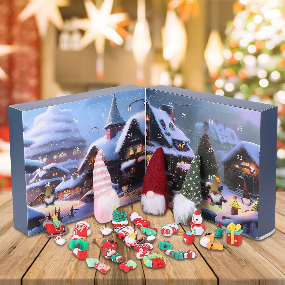 2024 Christmas Gnome Advent Calendar Classic Movie 24 Day Christmas Advent Calendar 24 Days of Fun Collectible Surprise Figures