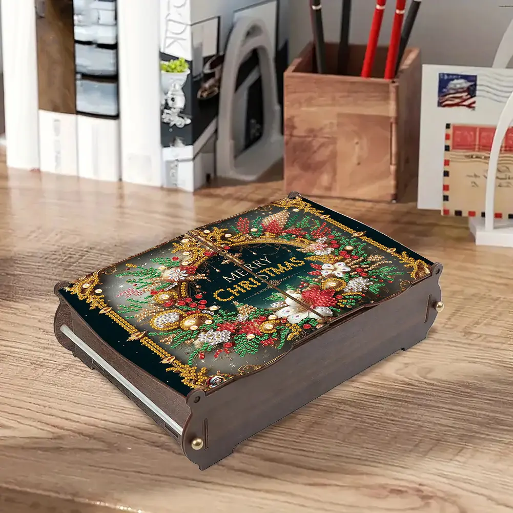 5D DIY Diamond Art Handmade Storage Box Partial Drill Rhinestones Decorative Storage Box Crystal Storage Case Kit for Home Decor