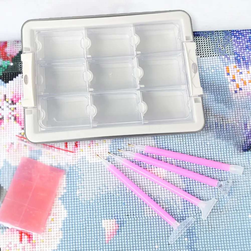 9/15/21/24/26/39 Grids Diamond Art Portable Bead Storage Organizer Bead Organizers and Storage Diamond Painting Embroidery Box