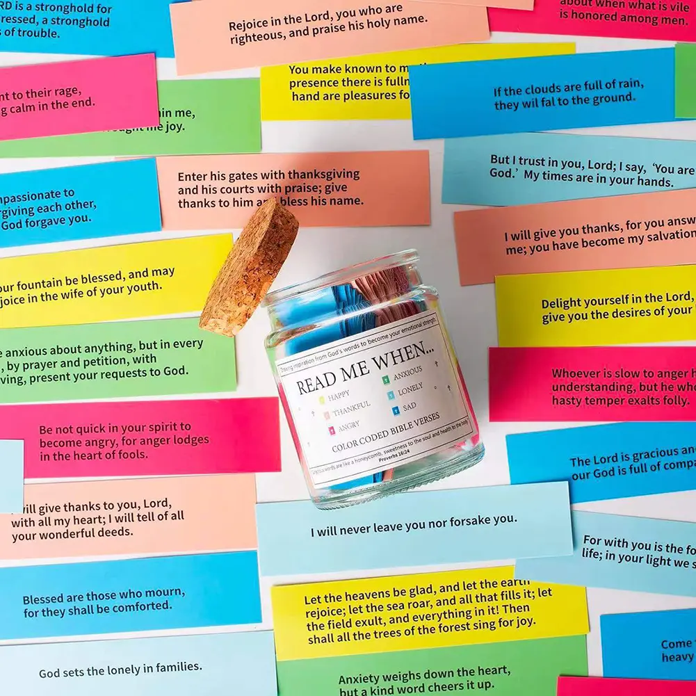 Bible Verse Jar Acrylic Christian Cards Jar Bible Verses in A Jar Christian Scripture Jar Prayer Request Cards Hope Jar Gift