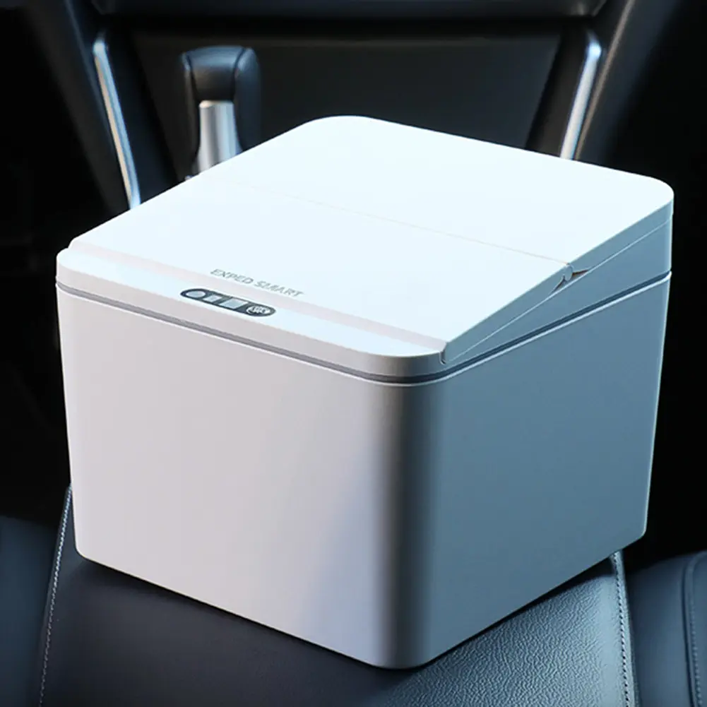 Electric Sensor Desktop Trash Can Portable Automatic Garbage Bin with Lid 4L Storage Bucket Battery/Rechargeable for Car Outdoor