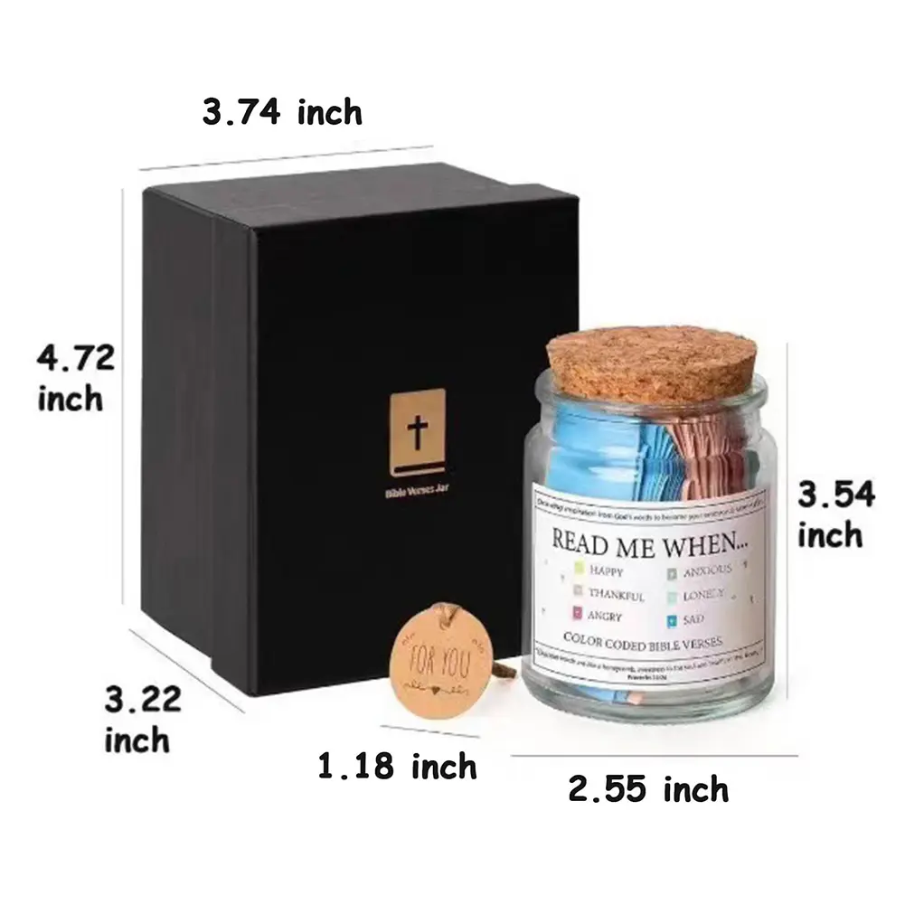 Bible Verse Jar Acrylic Christian Cards Jar Bible Verses in A Jar Christian Scripture Jar Prayer Request Cards Hope Jar Gift