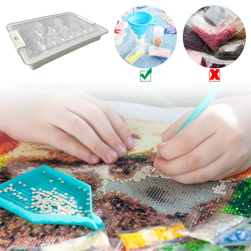 9/15/21/24/26/39 Grids Diamond Art Portable Bead Storage Organizer Bead Organizers and Storage Diamond Painting Embroidery Box