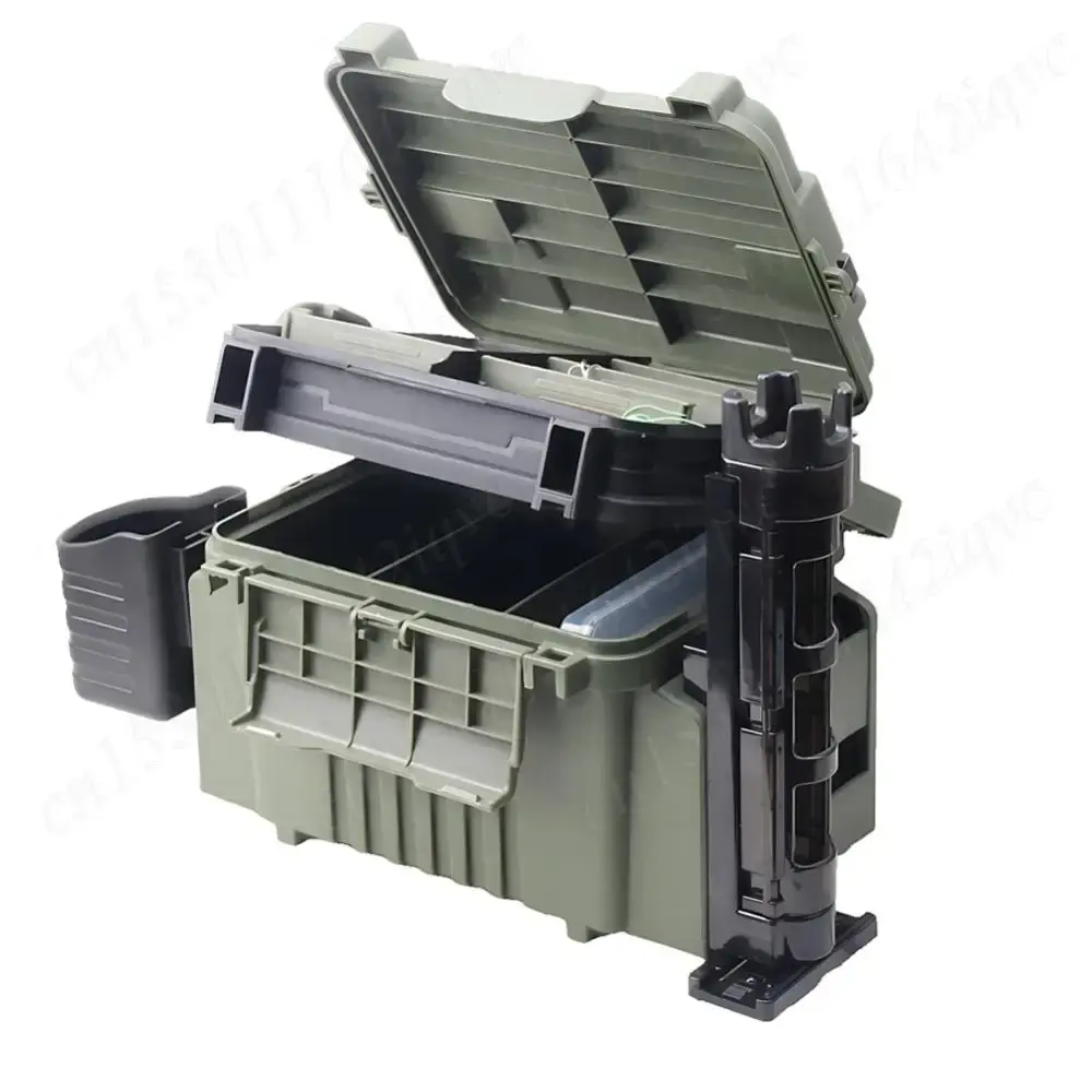 Portable Fishing Box Rod Barrel Holder Fishing Box Rod Stand Detachable Fishing Pole Tube Stand Adjustable Pole Accessories