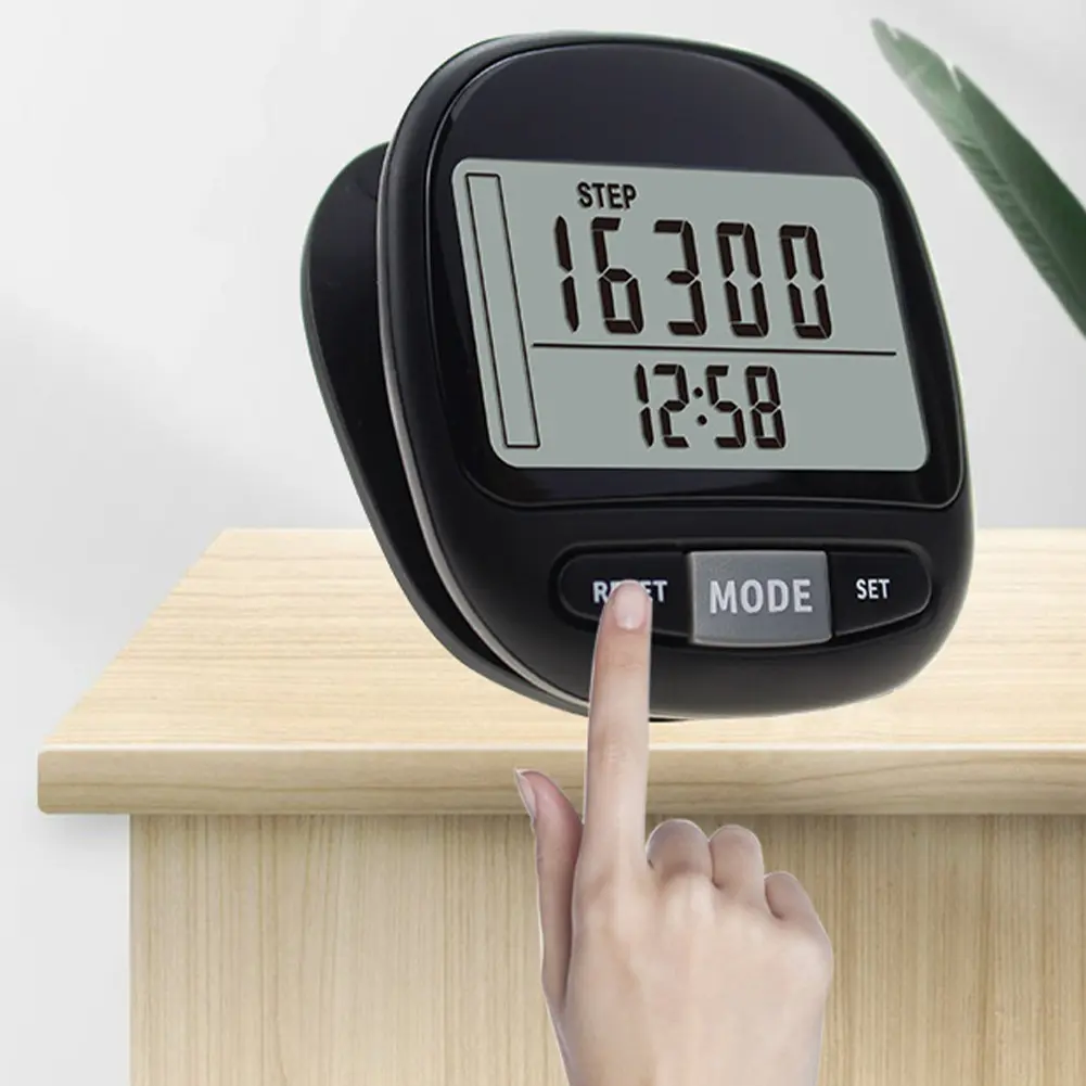 3D Pedometer Walking Step Counter Large LCD Display Accurate Steps Tracker Battery Operated Portable Pedometer for Men Women