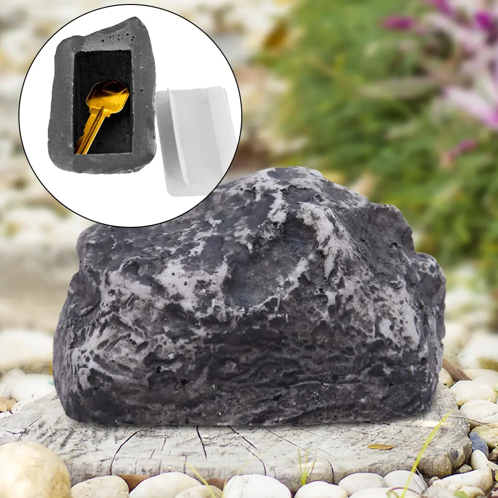Garden Key Box Rock Outdoor Garden Key Safe Box Hide Keys In Stone Safety Storage Box for Outdoor Garden Or Yard Geocaching