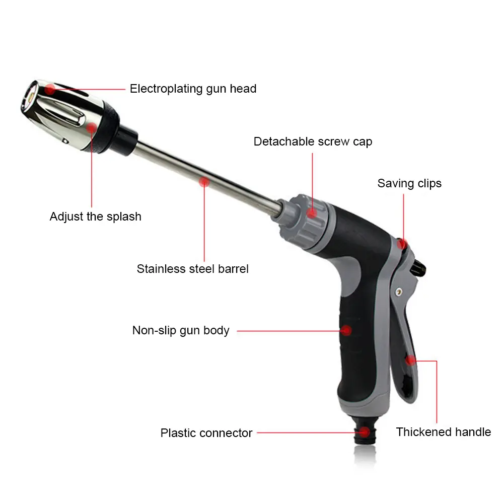 High Pressure Washer High Pressure Spray Water Gun Water Nozzle for Washing Cars Watering Garden Cleaning