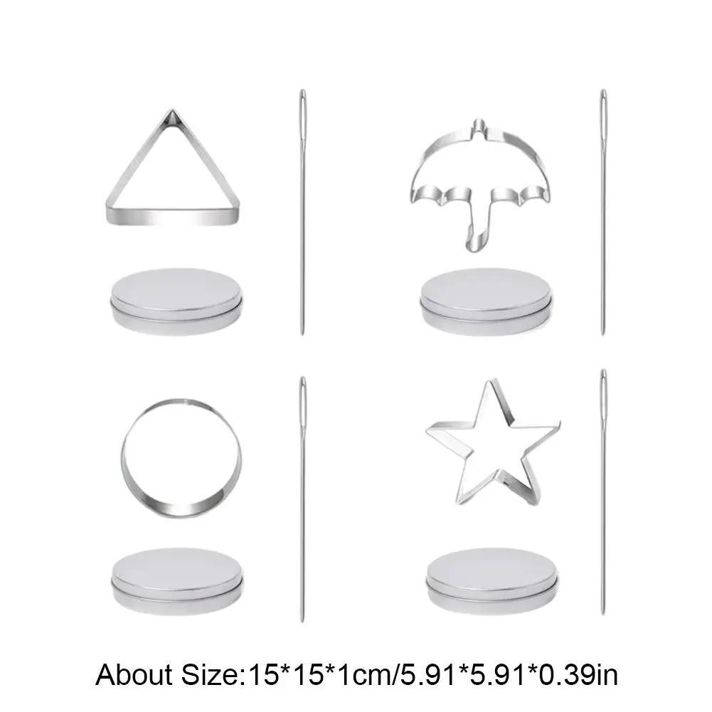 12 PCS Candy Mold Biscuit Mold Stainless Steel Sugar Cookie Mold Candy Maker Dalgona Candy Umbrella Star Triangle Sugar Mould