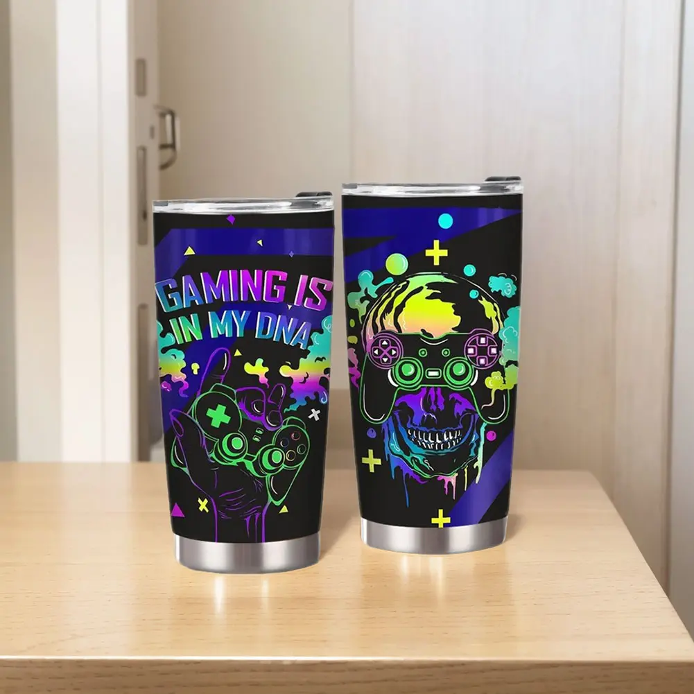 20oz Stainless Steel Gamer Tumbler Cup with Lid Travel Mug Insulated Coffee Cup for Teen Boy Son Dad Birthday Christmas Present