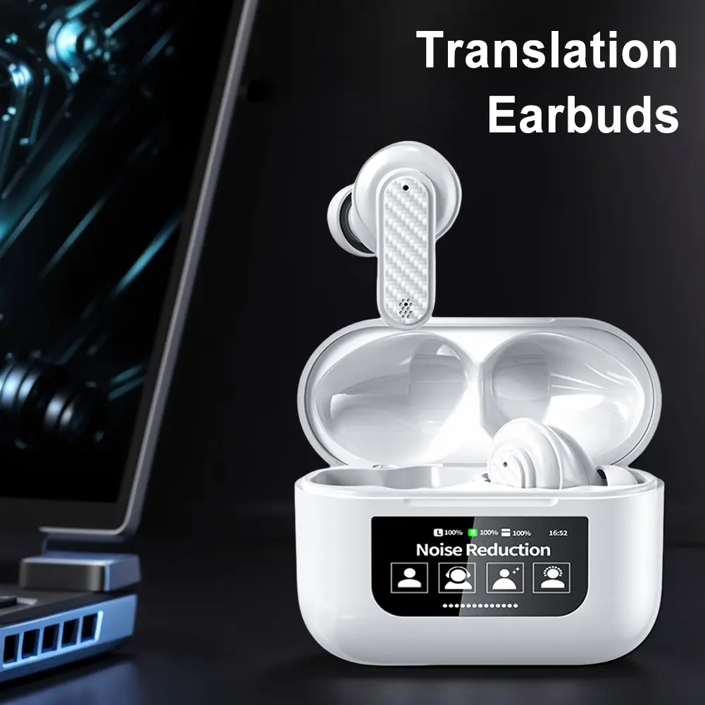 Translator Earbuds Wireless BT 5.4 Real Time Translator Earbuds ANC Noise Cancelling 144 Languages Translator Headset for Travel