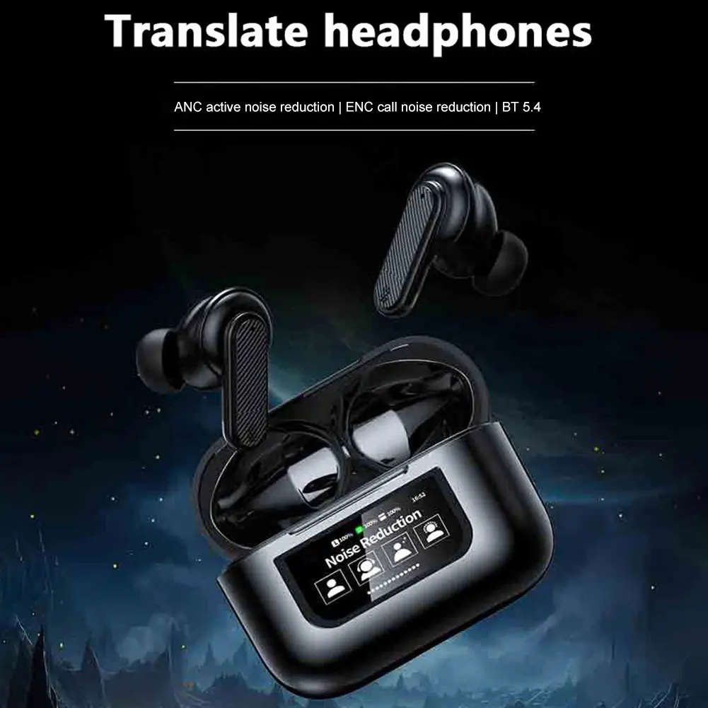 Translator Earbuds Wireless BT 5.4 Real Time Translator Earbuds ANC Noise Cancelling 144 Languages Translator Headset for Travel