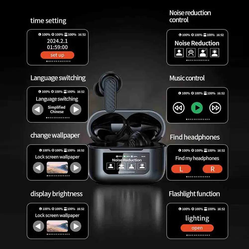 Translator Earbuds Wireless BT 5.4 Real Time Translator Earbuds ANC Noise Cancelling 144 Languages Translator Headset for Travel