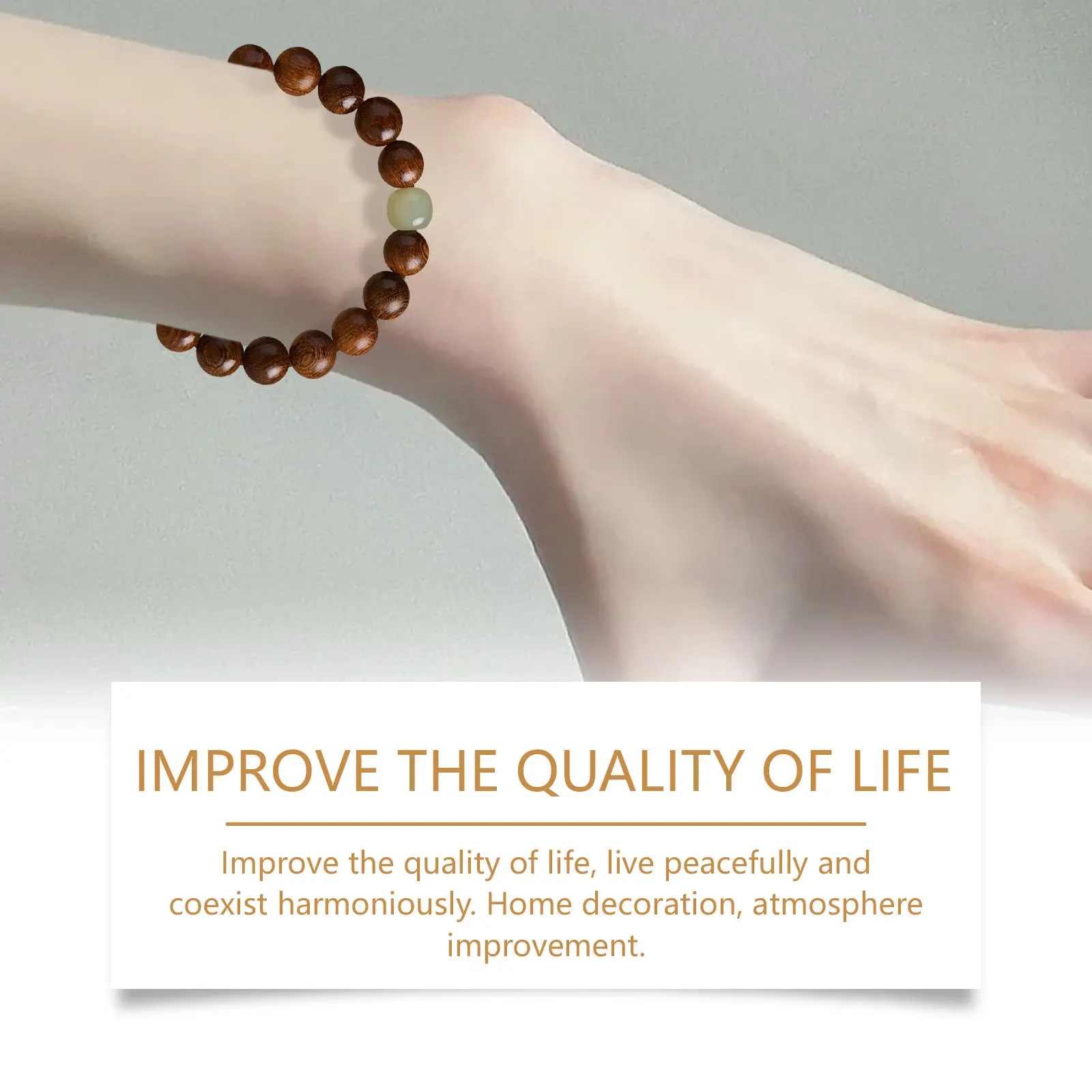 HOEXE Natural Golden Sandalwood Bracelet