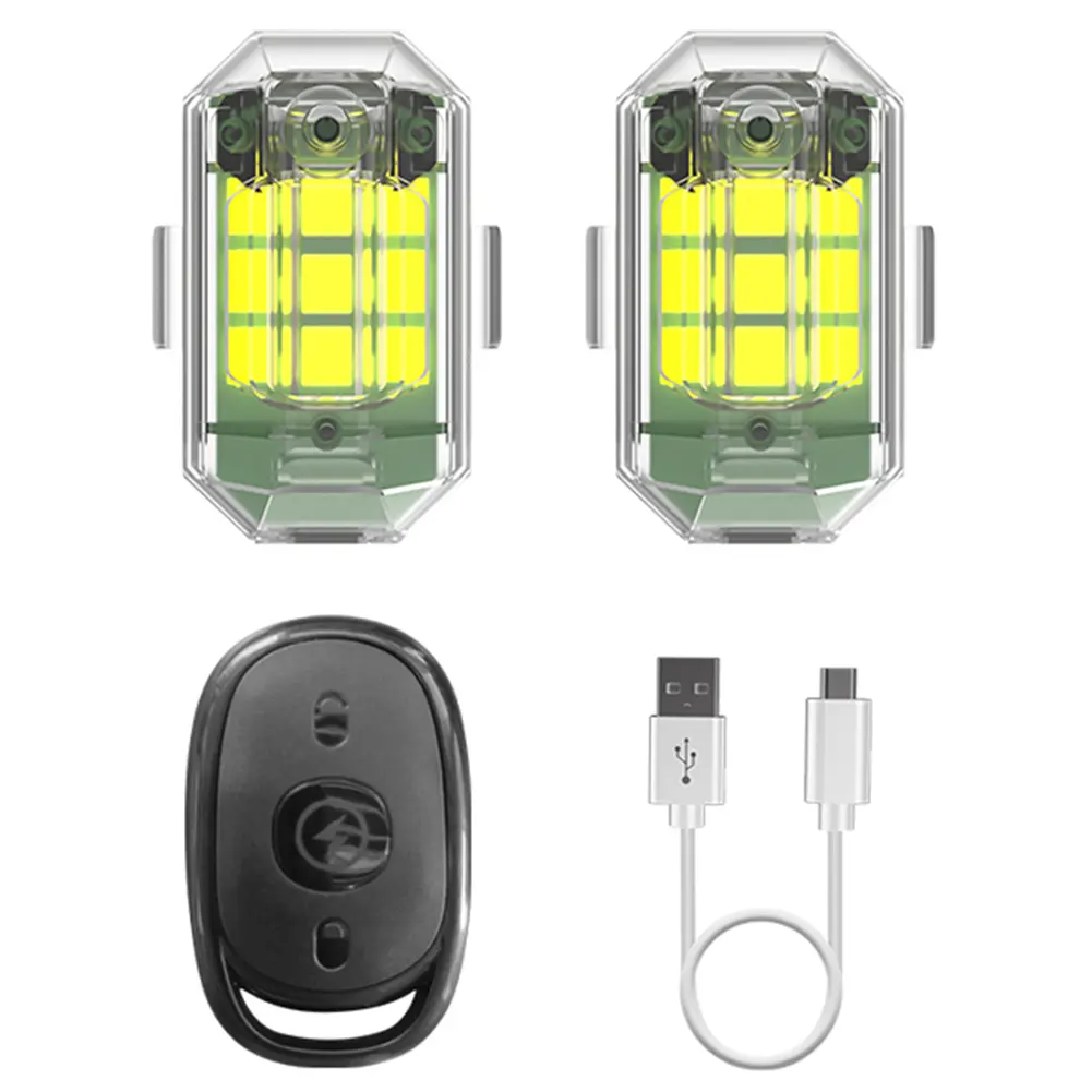 New Car LED Strobe Light & Wireless Remote Control Waterproof LED Strobe Light for Motorcycle Bike Anti-collision Warning Lamp