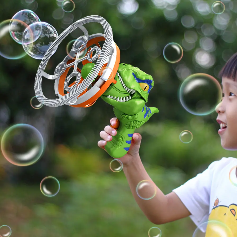 Kids Electric Bubble Machine Giant Dinosaur Bubble Blower Soap Bubble Maker Children Bubble Gun Maker Summer Outdoor Toys Gifts