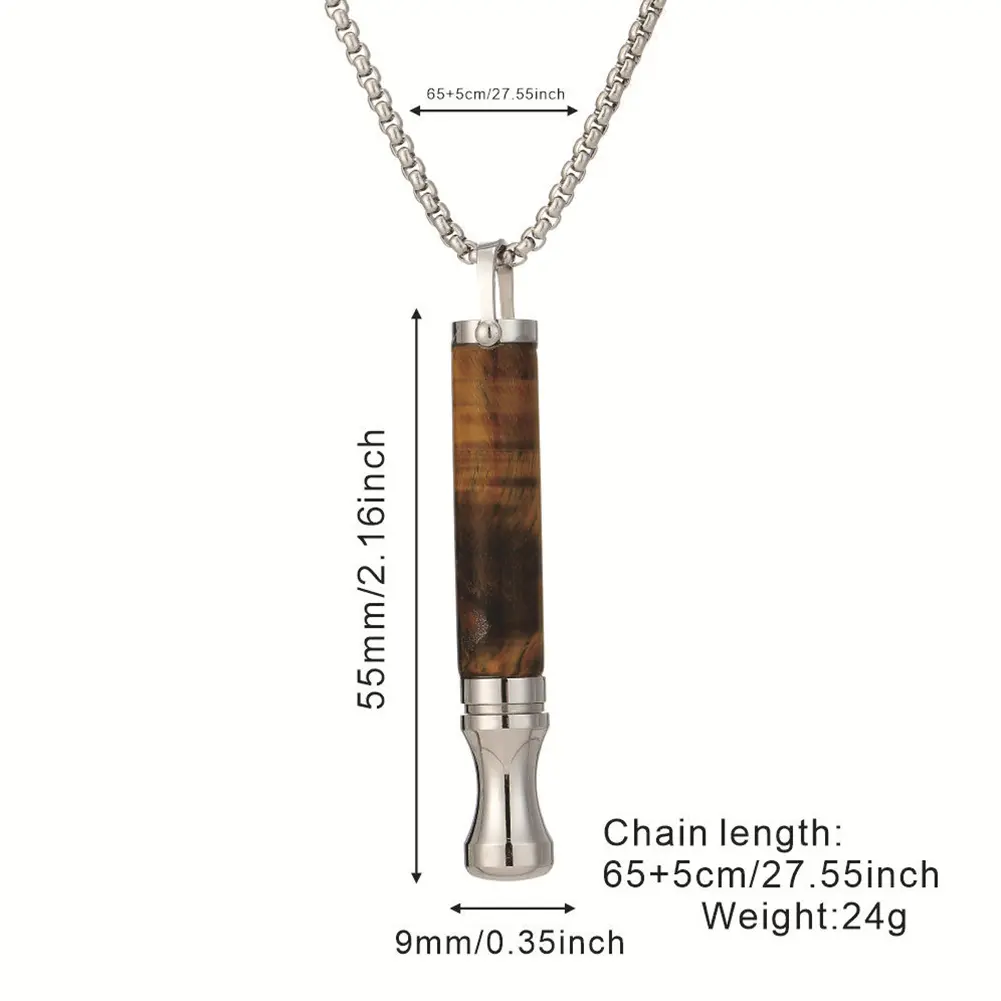 Stress Anxiety Necklace Mindfulness Breathing Tool Natural Calming Relief Chain Breathlace Necklace Quit Smoking Anxiety Relief