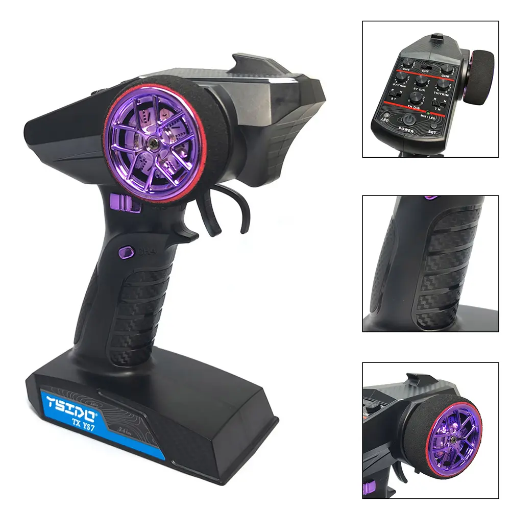 2.4G 4CH/7CH Digital Radio Transmitter with Receiver RC Remote Controller for 1/10 1/8 Crawler Controller RC Boat Car