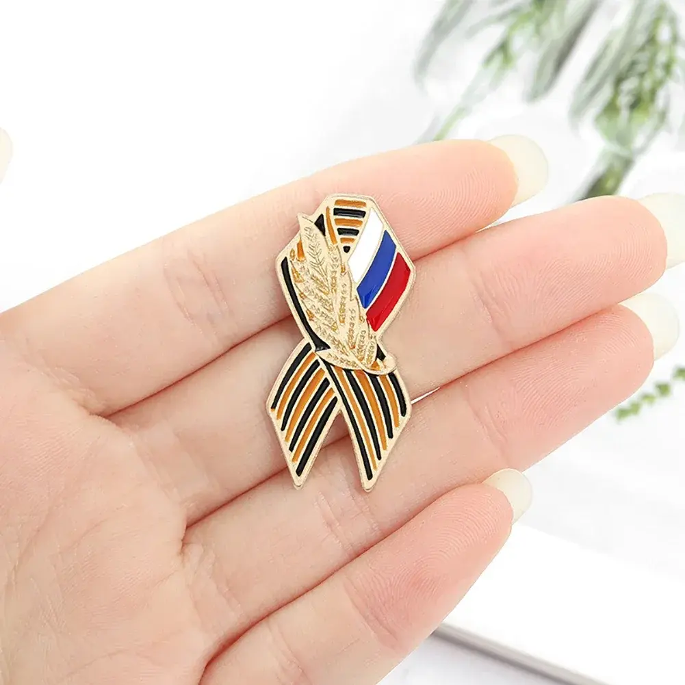 Lapel Pins Russian Flag Saint Victory Day Lapel Pin Brooch Festive Badges History Memory Symbol Pins for Backpack Hat Clothes