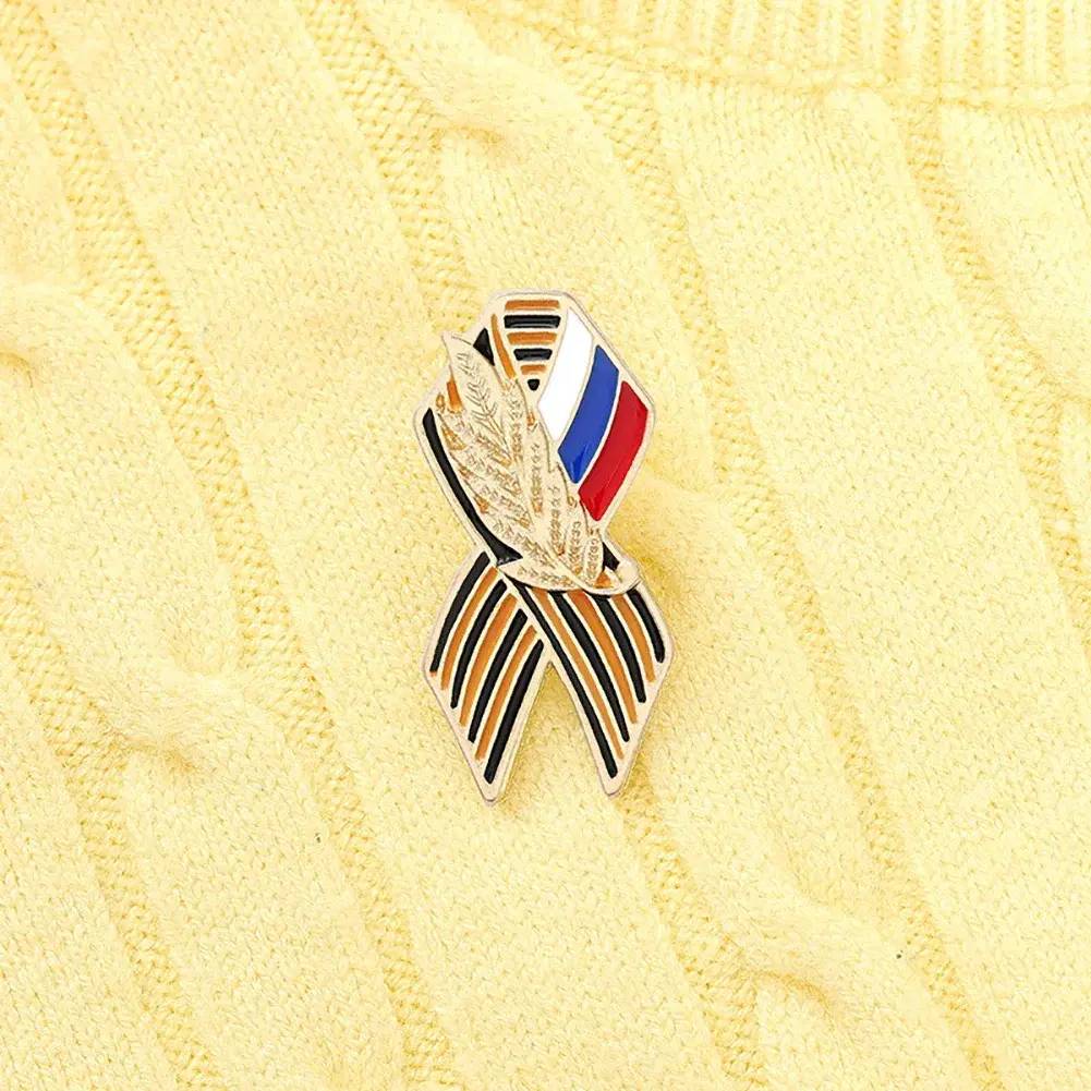 Lapel Pins Russian Flag Saint Victory Day Lapel Pin Brooch Festive Badges History Memory Symbol Pins for Backpack Hat Clothes