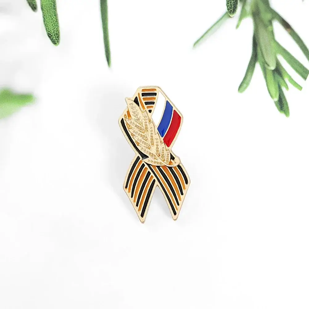 Lapel Pins Russian Flag Saint Victory Day Lapel Pin Brooch Festive Badges History Memory Symbol Pins for Backpack Hat Clothes