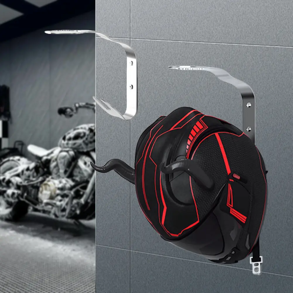 Motorcycle Helmet Holder Wall Mount Hook Helmet Hanger Helmet Display Hanger for Motorcycle Bike Baseball Football Helmet