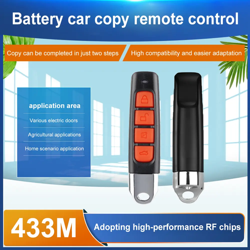 433MHz Copy Remote Controller Plastic 4 Keys Cloning Remote Control Multifunctional Copy Duplicator Door Opener