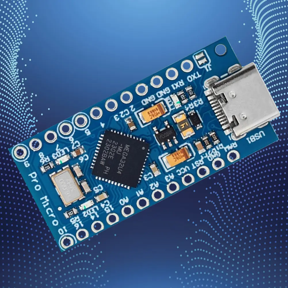 1-5PCS Pro Micro Module With 2 Row Pin Header ATmega32U4 5V/16MHz Microcontroller Board Micro-USB Type-c for Arduino IDE V1.0.1