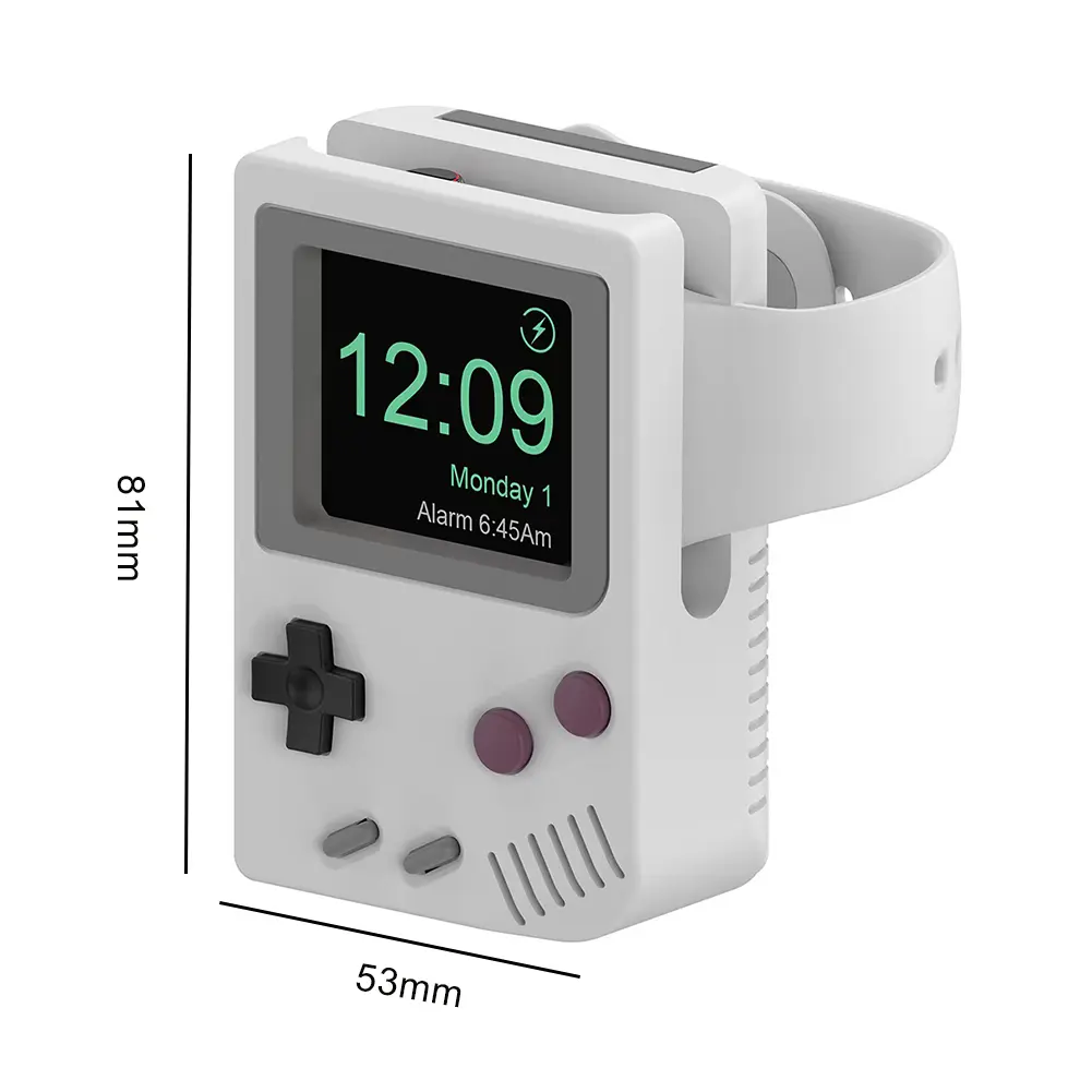 Cute Silicone Charger Holder Dock For Apple iWatch SE 8 7 6 5 4 3 2 1 Retro Game Console Charging Base Desktop Smart Watch Stand