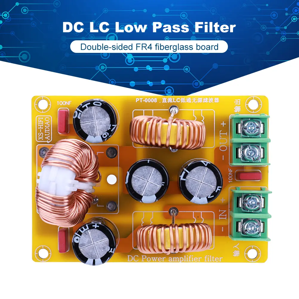 DC LC EMI Electromagnetic Interference Filter 2A 4A 10A 20A Low-Pass Electromagnetic Interference Module 50V for Radio Amplifier