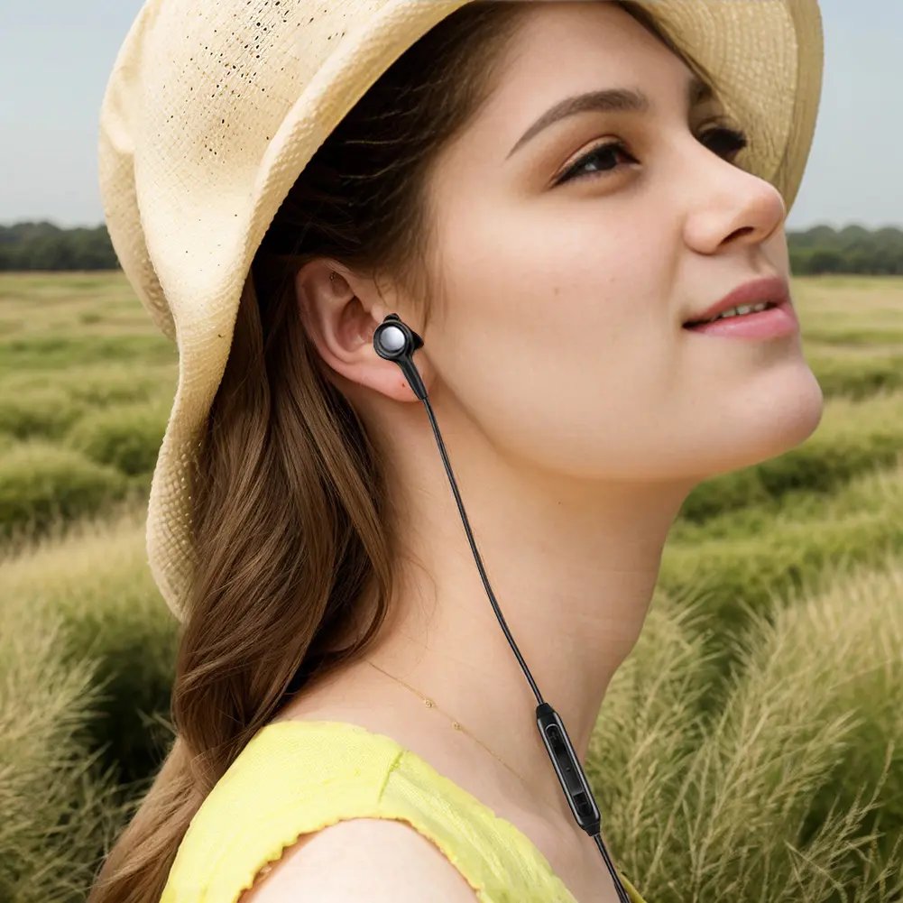 3.5mm/Type-c Wired Earbuds In Ear Headphone Single Earphone with Mic Volume Control for Mobile Phone Mp3 Radio BT Audio Receiver