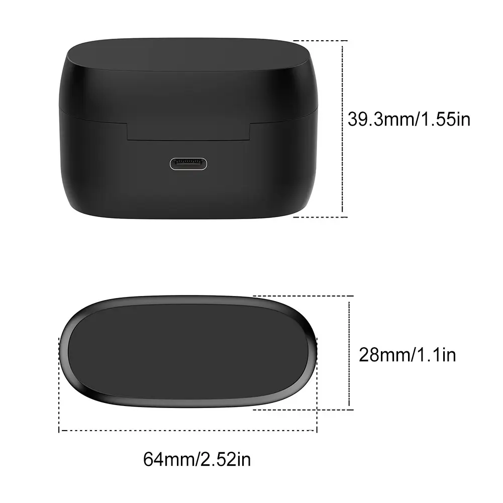 590mAh Wireless Earphones Charging Case with LED Indicator Charging Case Box Replacement Charger Case for Jabra Elite 4/Elite 3