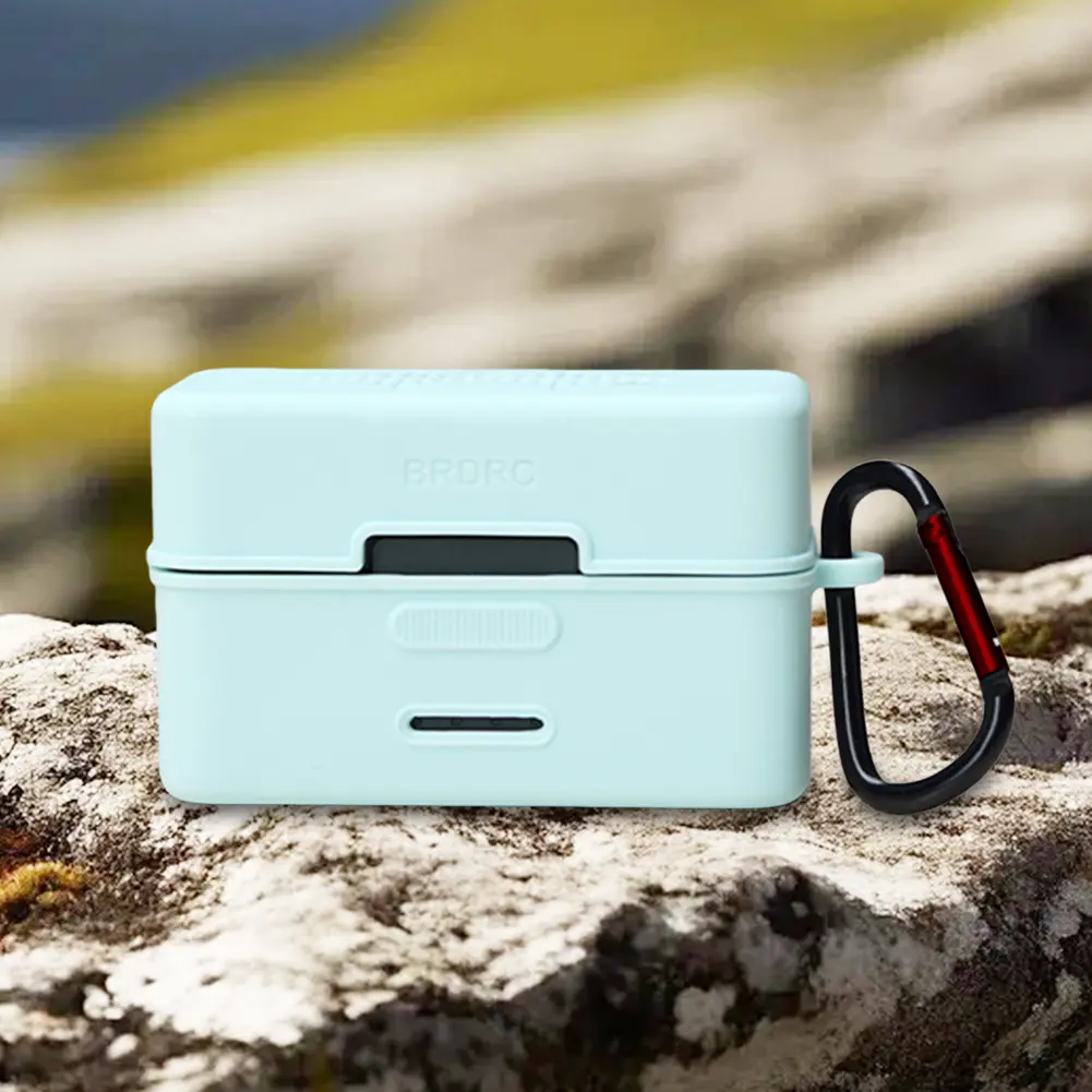 For DJI Mic Mini Charging Box Silicone Protector Covers Drop-proof Skin Cover Cases with Carabiner Wireless Microphone Accessory