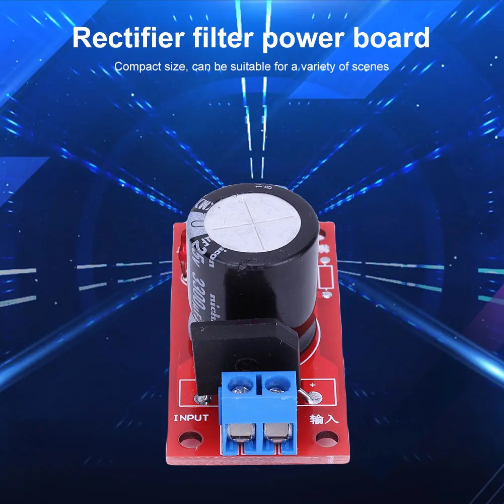 Rectifier Filter Power Supply Board with LED Indicator Rectifier AC To DC Single Power Supply Board Power Rectifier Filter Board