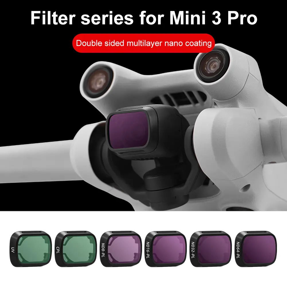 Premium Aluminum Alloy Optical Glass Lens Filter Replacement for DJI Mini 3 Pro Drone Accessories High Definition Protection