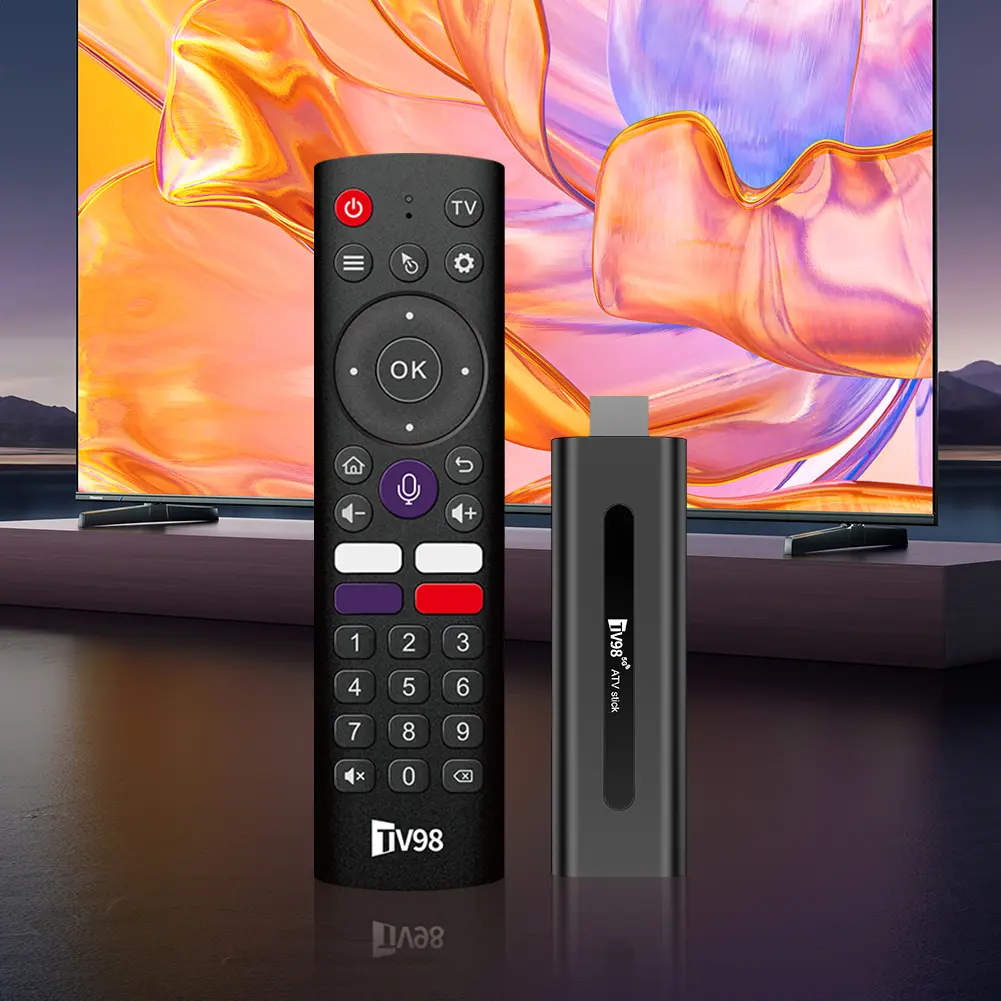 TV98 ATV H313 Android TV Stick 14.0 8K 2.4G 5G WiFi Quad Core BT5.0 Set Top Box Smart TV Box Media Player