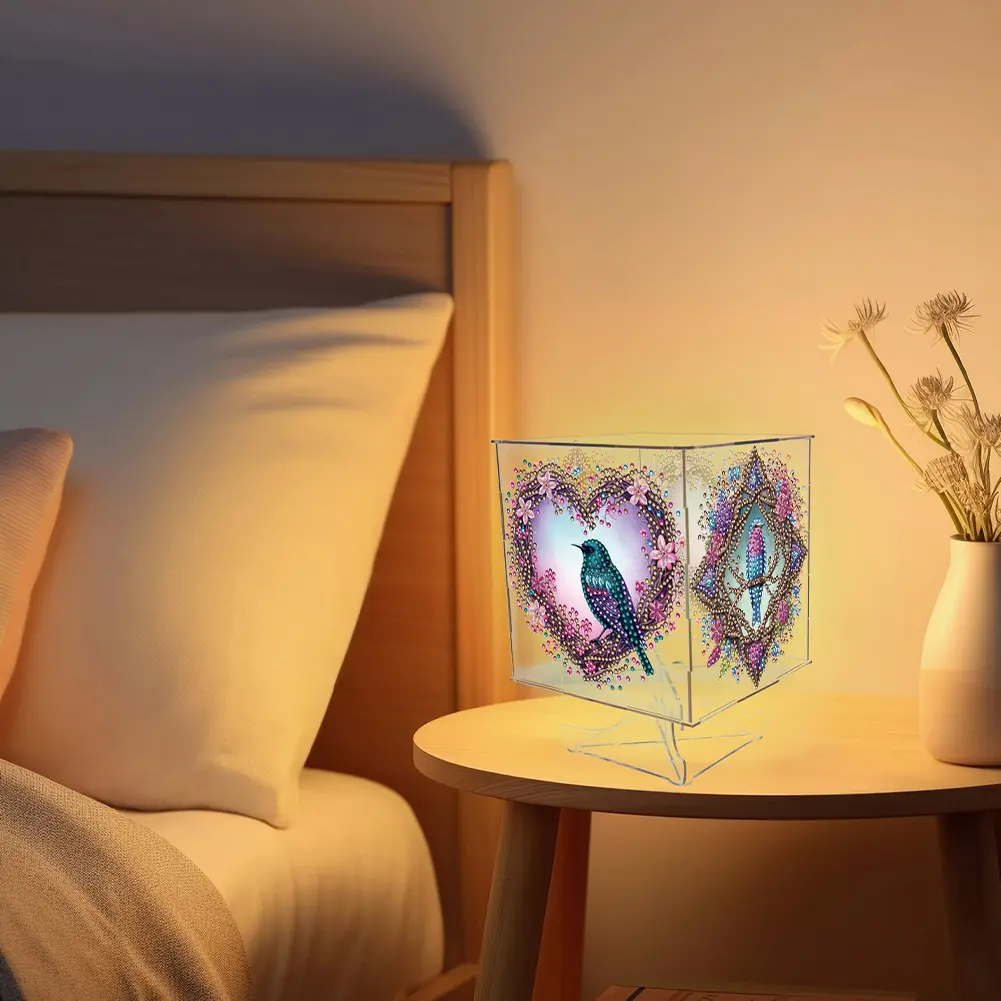 DIY Diamond Painting LED Lamp with Tools Diamond Painting Night Light Diamond Painting Bedside Lamp Arts Crafts Home Decoration