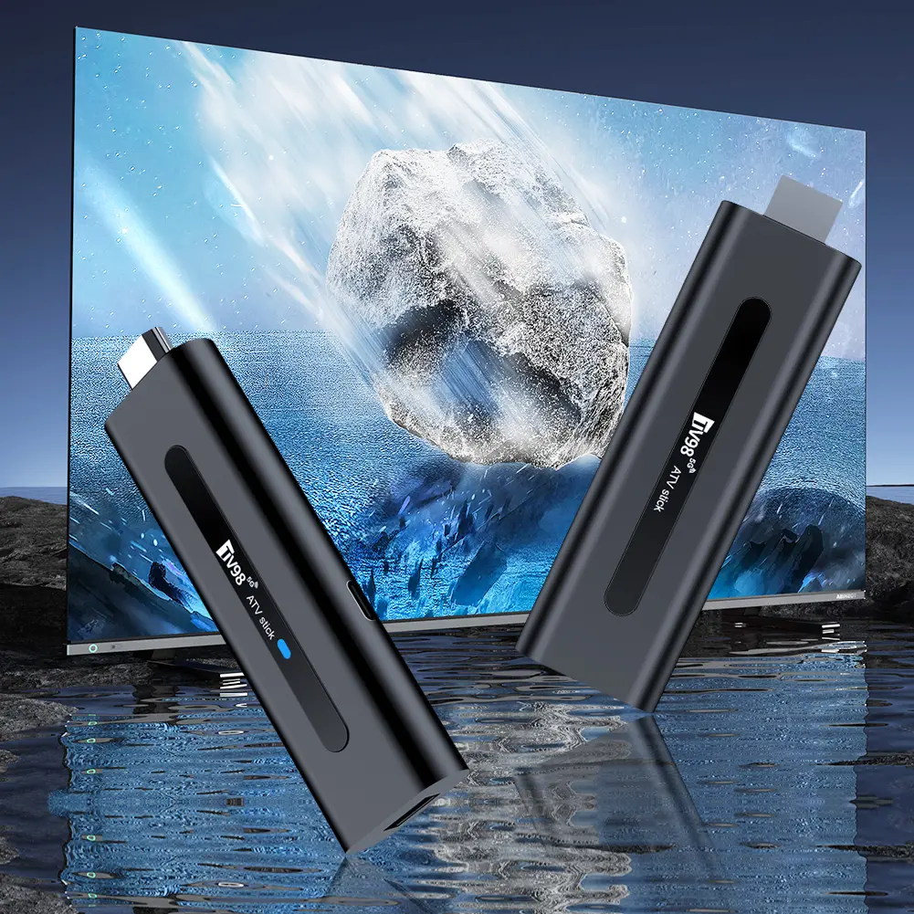 TV98 ATV H313 Android TV Stick 14.0 8K 2.4G 5G WiFi Quad Core BT5.0 Set Top Box Smart TV Box Media Player