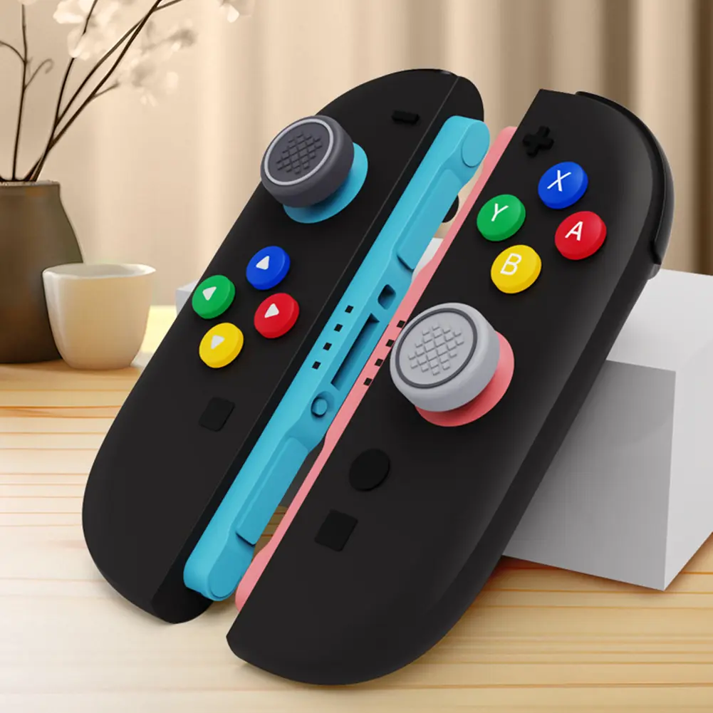 10Pcs For Nintendo Switch 2 Silicone Button Grips Caps Joystick Cap & ABXY Button Sticker Set Multiple Colors Available
