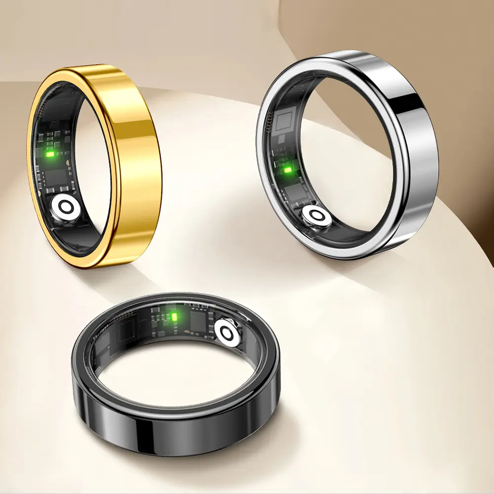 Smart Ring Bluetooth 5.1 5ATM Waterproof Heart Rate and Blood Oxygen Monitor For Android IOS Men Women