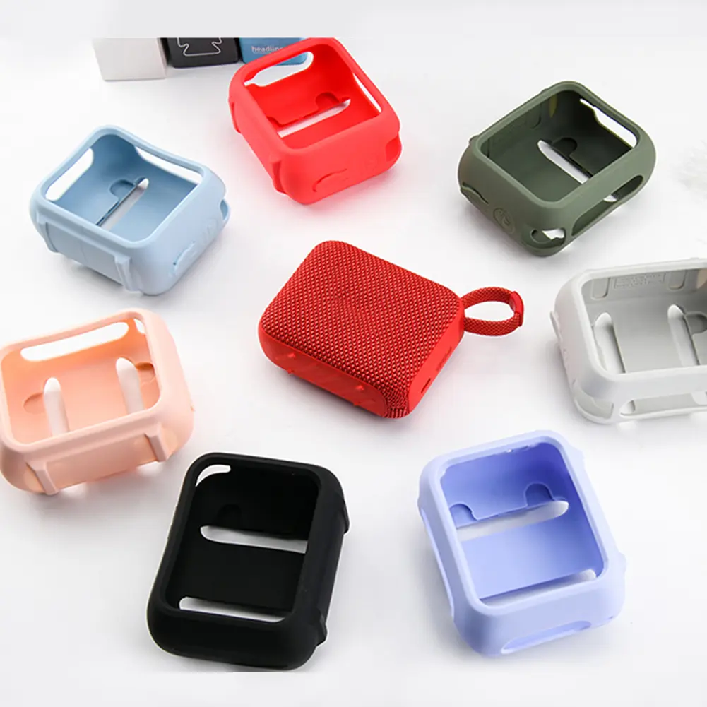 Silicone Case Travel Carrying Pouch with Speaker Mount Strap Portable Speaker Case Shockproof Speaker Cover for JBL Go 4