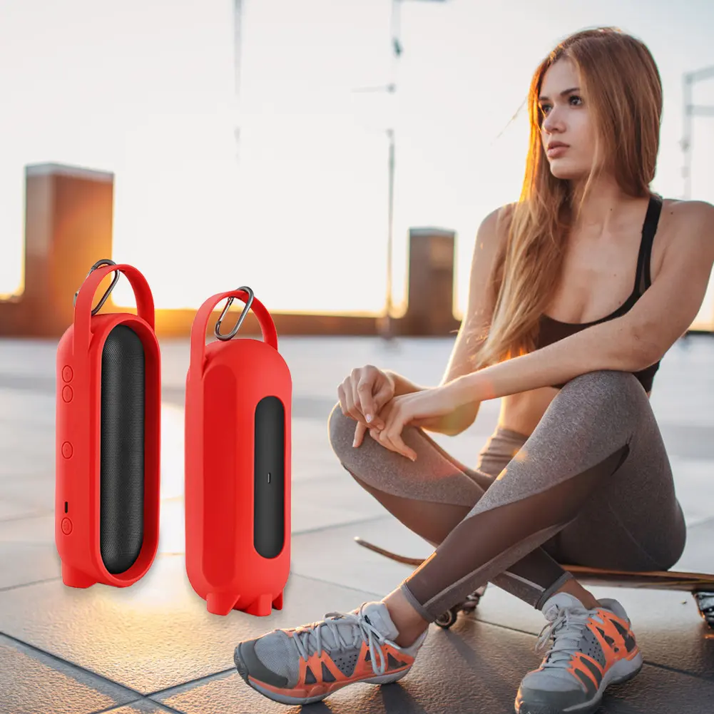 Silicone Case with Handle Travel Carrying Case Shockproof Flexible Carrying Case Anti-Scratch for Beats Pill Portable BT Speaker