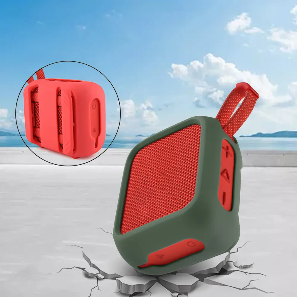 Silicone Case Travel Carrying Pouch with Speaker Mount Strap Portable Speaker Case Shockproof Speaker Cover for JBL Go 4
