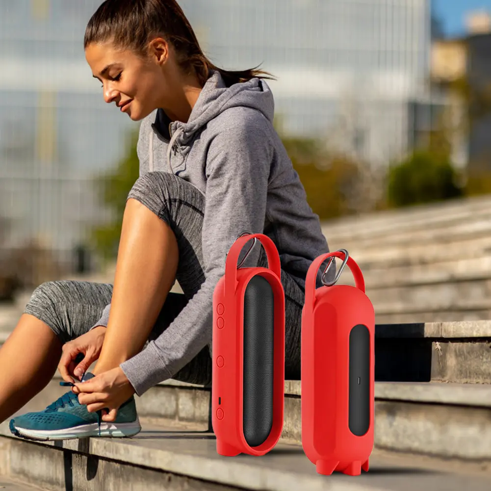 Silicone Case with Handle Travel Carrying Case Shockproof Flexible Carrying Case Anti-Scratch for Beats Pill Portable BT Speaker